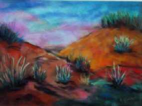 DUENEN - HEDWIG GIERER - Pastell auf beigem Velourspapier