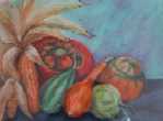 MAIS UND KUERBISSE - HEDWIG GIERER - Pastell auf Pastellpapier